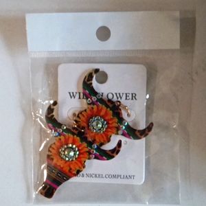 Wildflower bull and sunflower earrings!